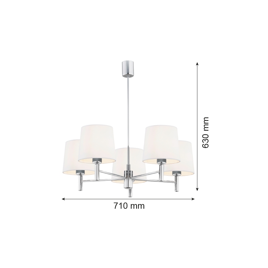 Argon 2110 - Luster na stalku BOLZANO 5xE27/15W/230V krem