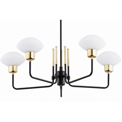 Argon 2128 - luster na šipci RAVELLO, 5xE14/15W/230V, crna/zlatna