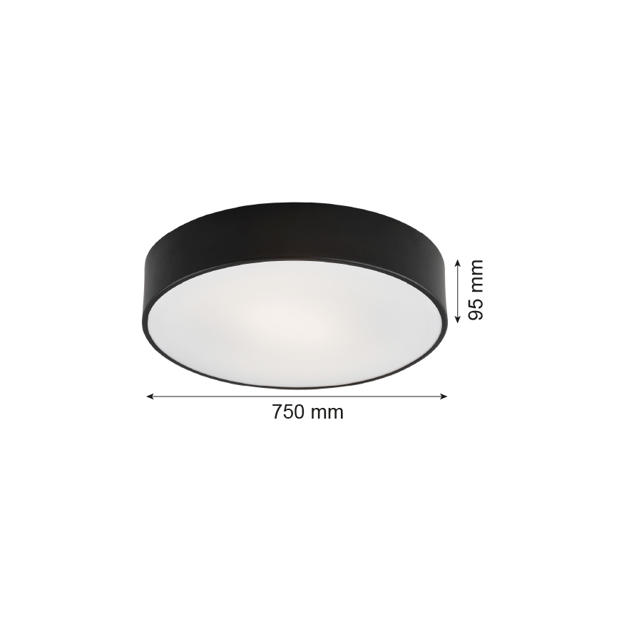 Argon 2536 - Plafonsko svetlo DARLING 6xE27/15W/230V prečnik 75 cm crno