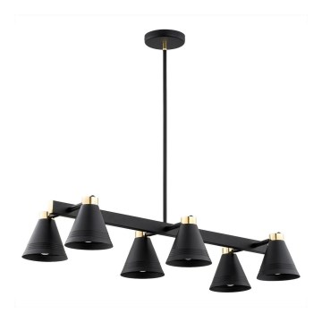 Argon 2552 - Luster na šipci AVALONE 6xE27/15W/230V crna/zlatna