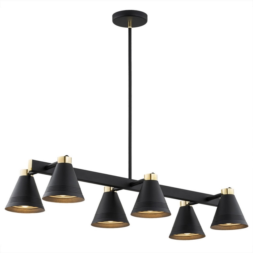 Argon 2552 - Luster na šipci AVALONE 6xE27/15W/230V crna/zlatna
