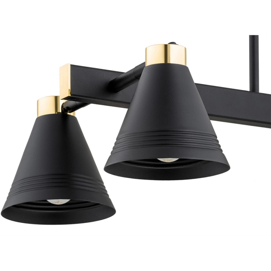 Argon 2552 - Luster na šipci AVALONE 6xE27/15W/230V crna/zlatna