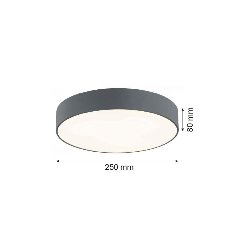 Argon 3080 - Plafonsko svetlo DARLING 2xE27/15W/230V prečnik 25 cm siva