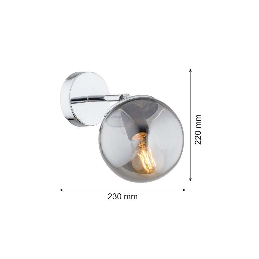 Argon 3989 - Zidna lampa SATELITE 1xE27/15W/230V sjajni hrom/siva