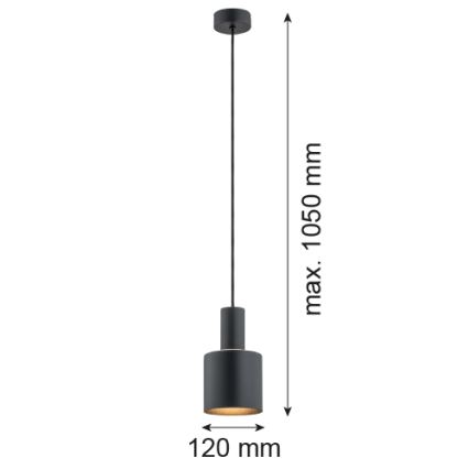 Argon 4219 - Luster na sajli SINES 1xE27/15W/230V prečnik 12 cm crn
