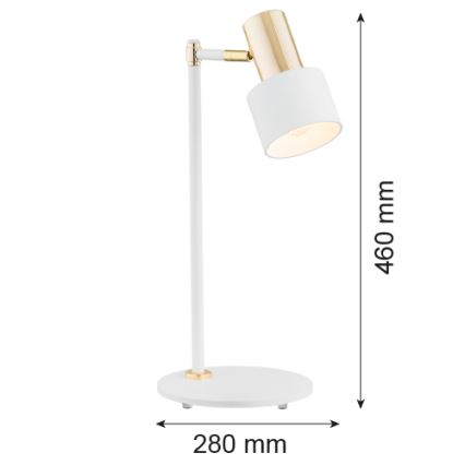 Argon 4256 - Stona lampa DORIA 1xE27/15W/230V bela/mesing