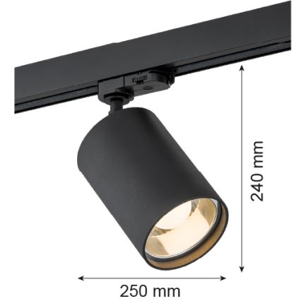 Argon 4306 - Reflektor za šinski sistem BERGEN 1xE27/15W/230V, crni