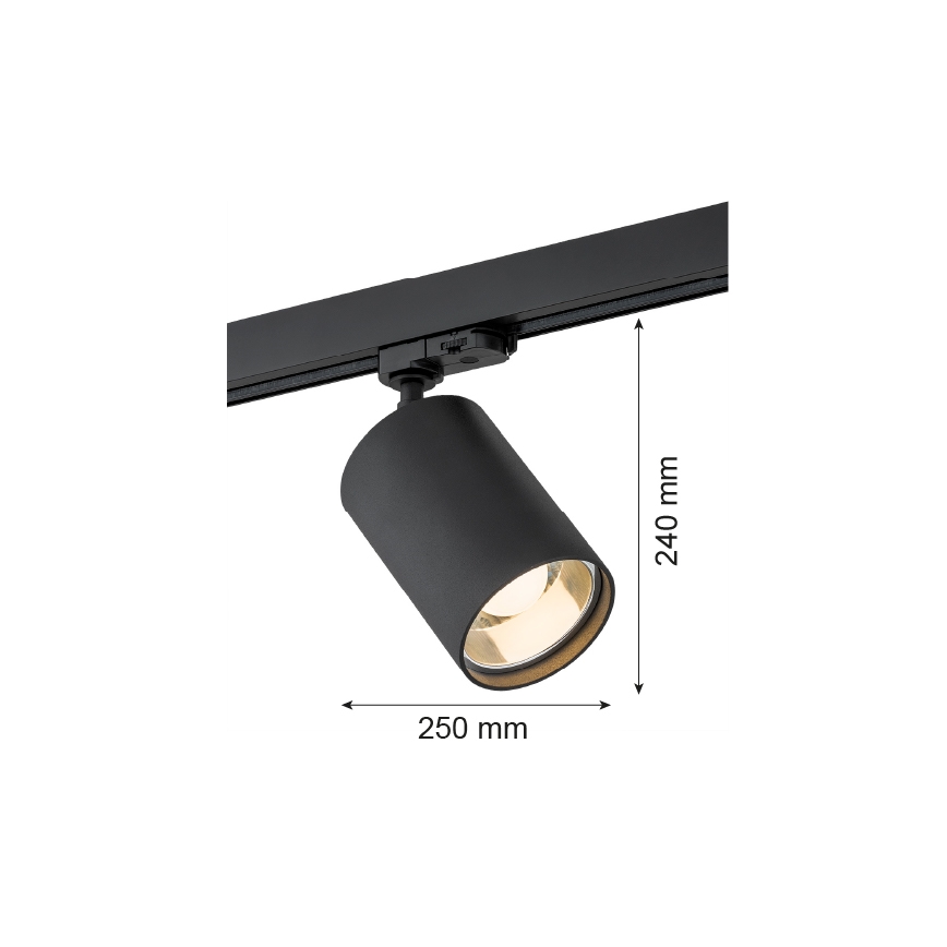 Argon 4306 - Reflektor za šinski sistem BERGEN 1xE27/15W/230V, crni