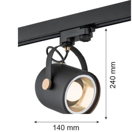 Argon 4311 - Reflektor za šinski sistem NET 1xE27/15W/230V crna