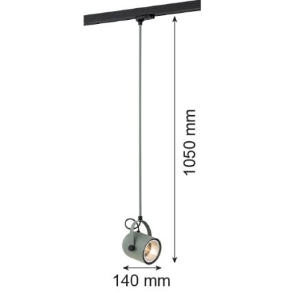 Argon 4313 - Luster za šinski sistem NET 1xE27/15W/230V zelena