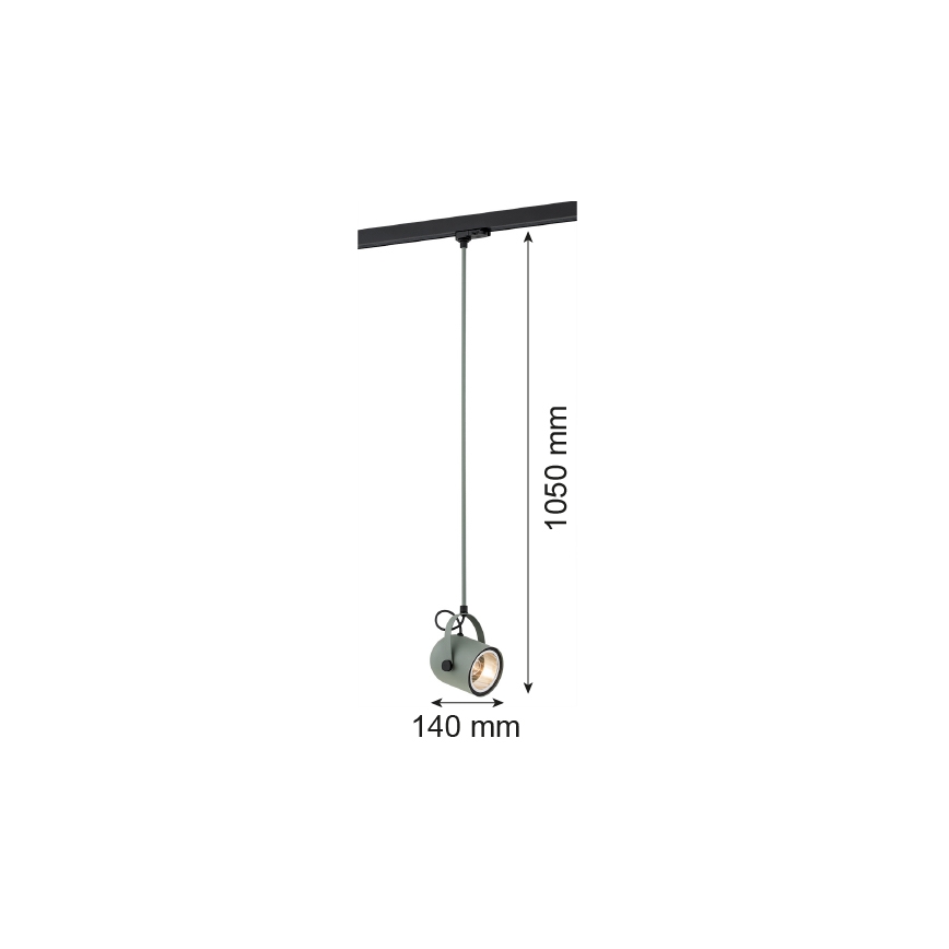 Argon 4313 - Luster za šinski sistem NET 1xE27/15W/230V zelena