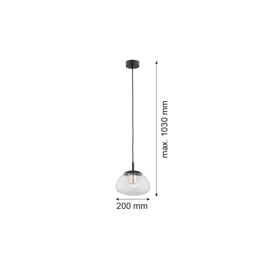 Argon 4331 - Viseći luster na sajli TRINI 1xE27/15W/230V, prečnik 20 cm, crna