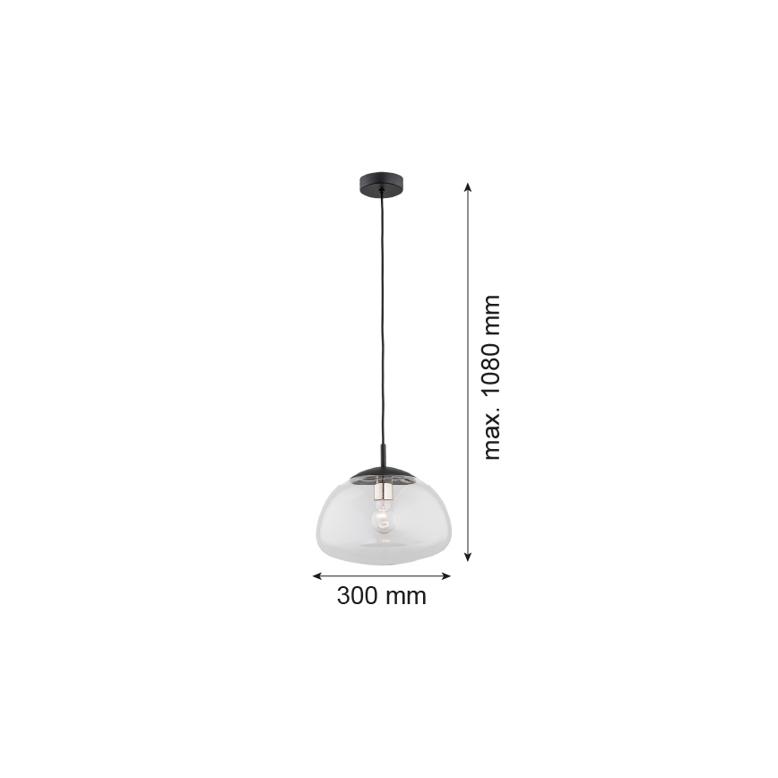 Argon 4332 - Luster na sajli TRINI 1xE27/15W/230V prečnik 30 cm crna
