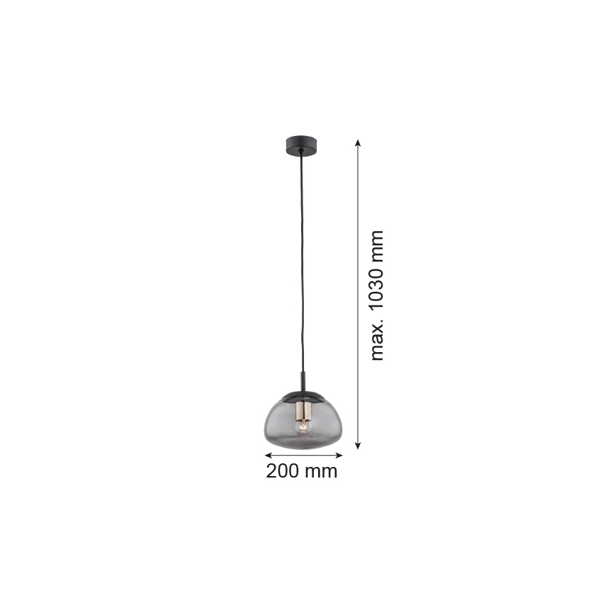 Argon 4333 - Luster na sajli TRINI 1xE27/15W/230V prečnik 20 cm crna