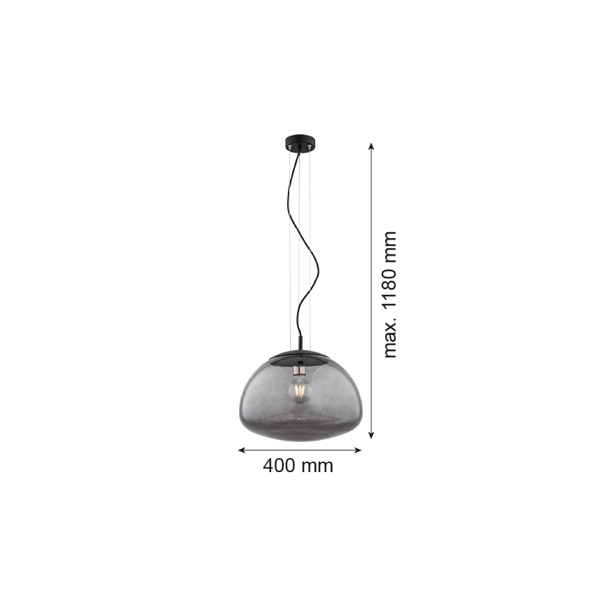 Argon 4350 - Luster na sajli TRINI 1xE27/15W/230V prečnik 40 cm crna