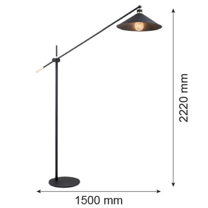 Argon 4732 - Stojeća lampa NASHVILLE 1xE27/15W/230V crna