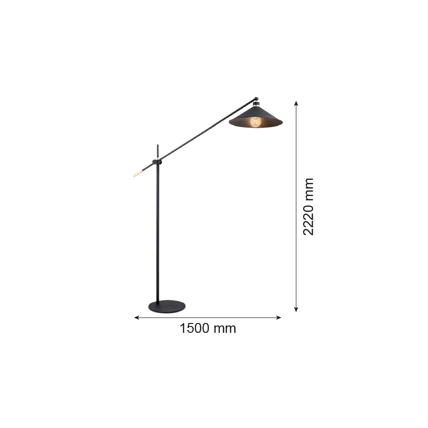 Argon 4732 - Stojeća lampa NASHVILLE 1xE27/15W/230V crna