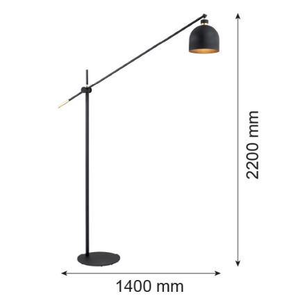 Argon 4735 - Stojeća lampa DETROIT 1xE27/15W/230V crna