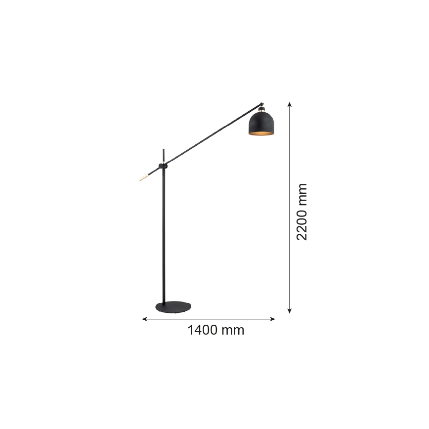 Argon 4735 - Stojeća lampa DETROIT 1xE27/15W/230V crna