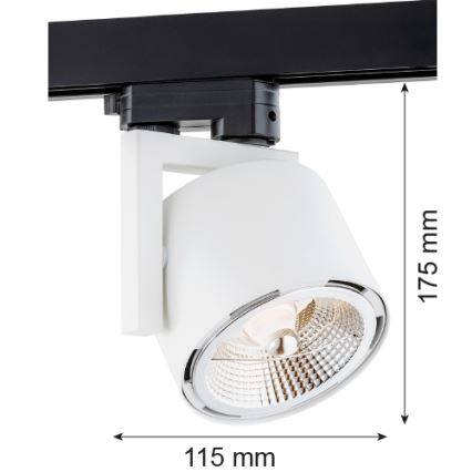 Argon 4750 - Reflektor za šinski sistem ALTO 1xGU10-AR111/12W/230V bela