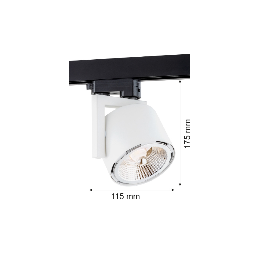 Argon 4750 - Reflektor za šinski sistem ALTO 1xGU10-AR111/12W/230V bela