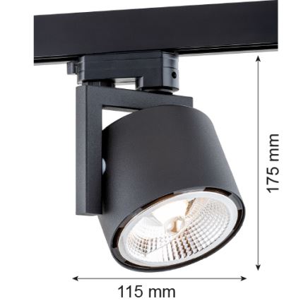 Argon 4751 - LED spot svetiljka za šinski sistem ALTO 1xGU10-AR111/12W/230V crna