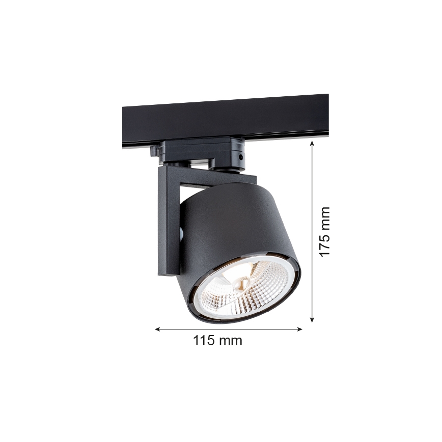 Argon 4751 - LED spot svetiljka za šinski sistem ALTO 1xGU10-AR111/12W/230V crna