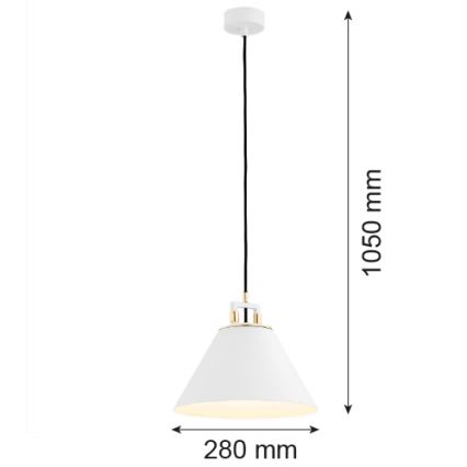 Argon 4914 - Luster na sajli ORTE 1xE27/15W/230V beli