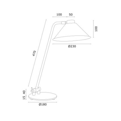 Argon 4996 - Stona lampa GABIAN 1xE27/15W/230V bela