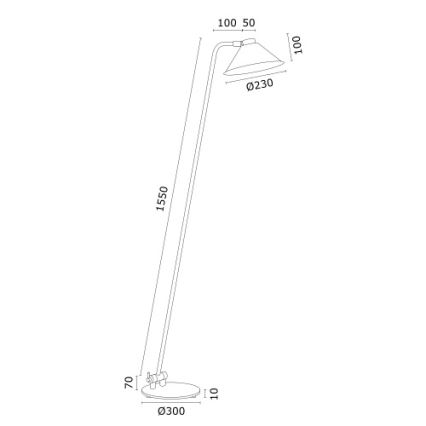 Argon 4997 - Podna lampa GABIAN 1xE27/15W/230V bela