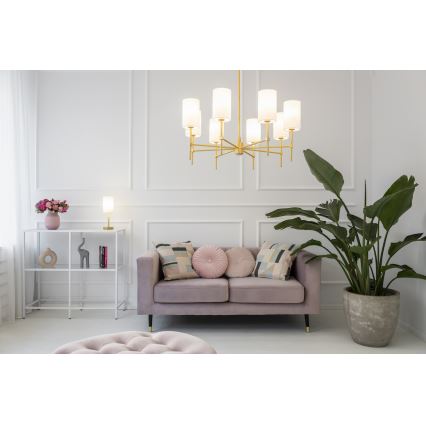 Argon 5055 - Luster na šipci ABRUZZO 8xE14/7W/230V mesing/zelena