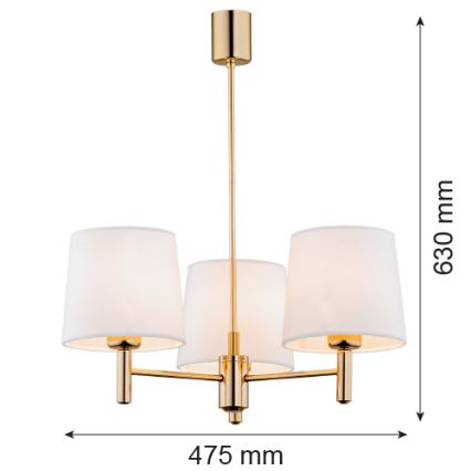 Argon 6110 - Luster na šipci PONTE 3xE27/15W/230V