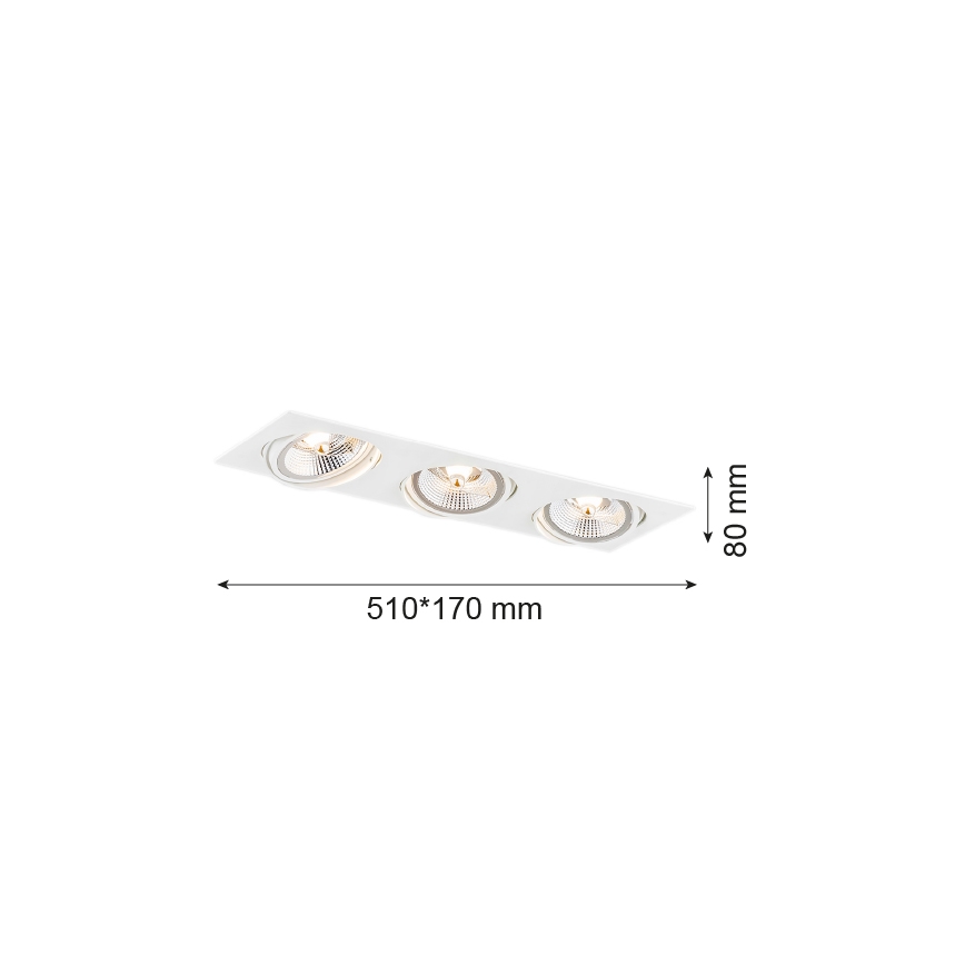 Argon 6115 - Ugradno svetlo OLIMP za spušteni plafon 3xGU10-AR111/12W/230V belo