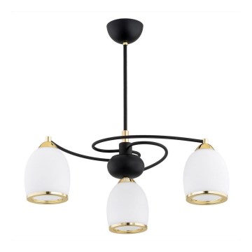 Argon 6144 - Luster na šipci AVILA PLUS 3xE27/15W/230V crna/zlatna/bela