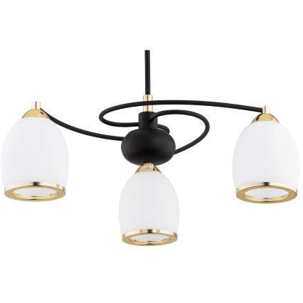 Argon 6144 - Luster na štapu AVILA PLUS 3xE27/15W/230V crna/zlatna/bela