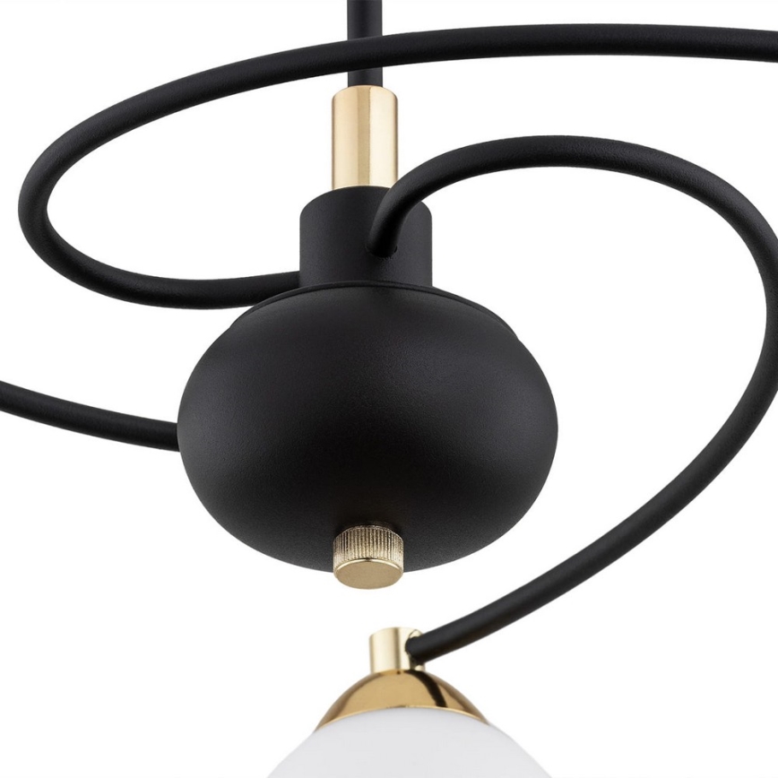 Argon 6144 - Luster na štapu AVILA PLUS 3xE27/15W/230V crna/zlatna/bela