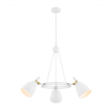 Argon 6148 - Luster na šipci CHARLOTTE 3xE27/15W/230V bela/zlatna