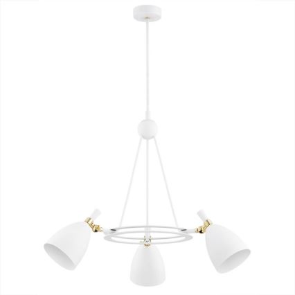 Argon 6148 - Luster na šipci CHARLOTTE 3xE27/15W/230V bela/zlatna