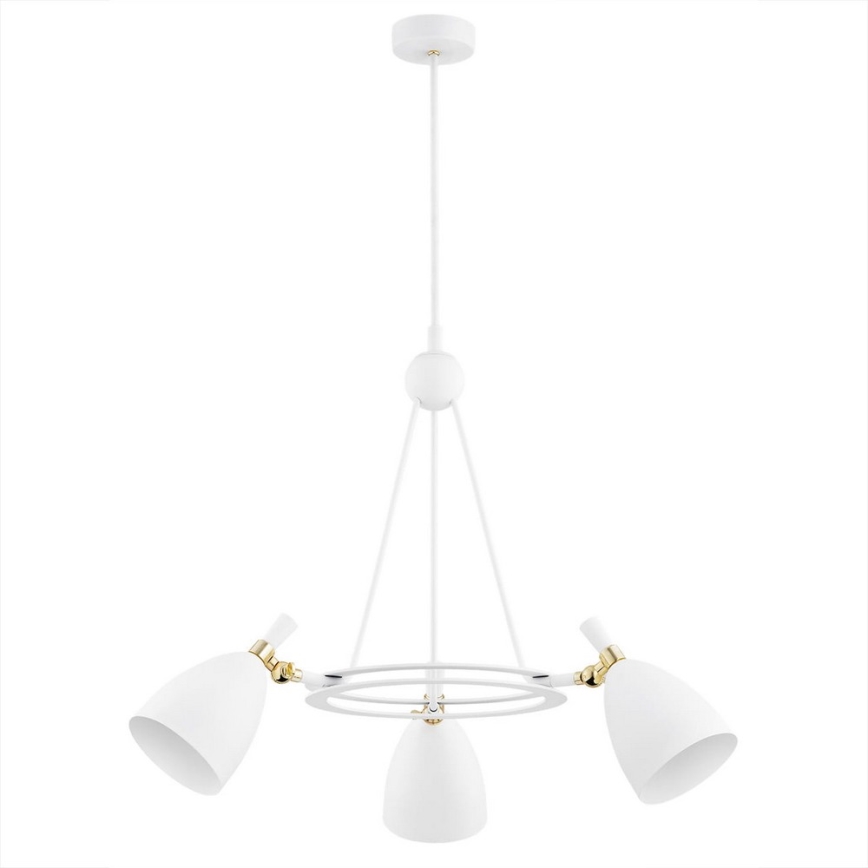 Argon 6148 - Luster na šipci CHARLOTTE 3xE27/15W/230V bela/zlatna
