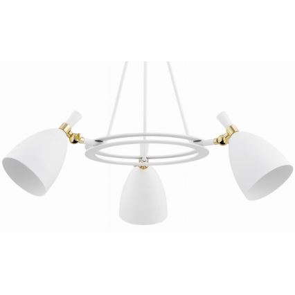 Argon 6148 - Luster na šipci CHARLOTTE 3xE27/15W/230V bela/zlatna