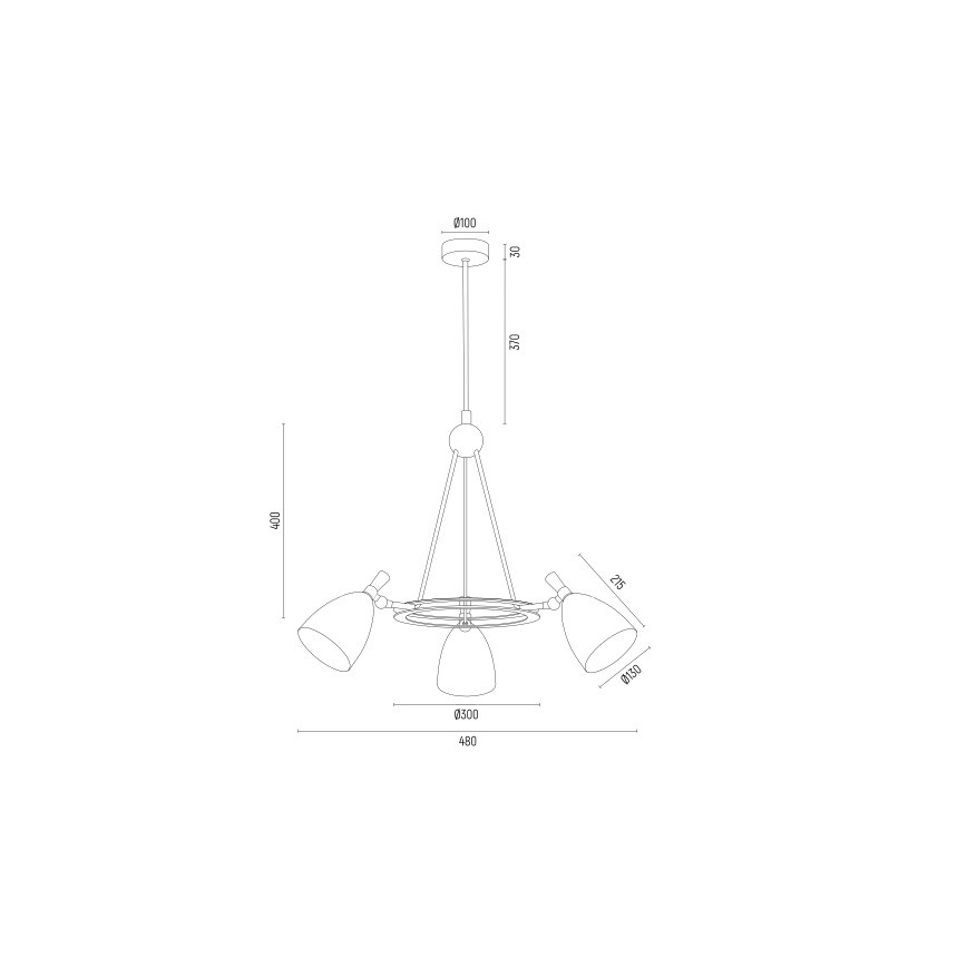 Argon 6148 - Luster na šipci CHARLOTTE 3xE27/15W/230V bela/zlatna