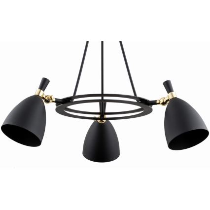 Argon 6149 - Luster na štapu CHARLOTTE 3xE27/15W/230V crna/zlatna
