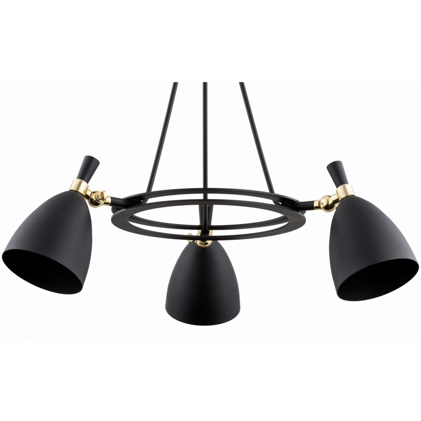 Argon 6149 - Luster na štapu CHARLOTTE 3xE27/15W/230V crna/zlatna