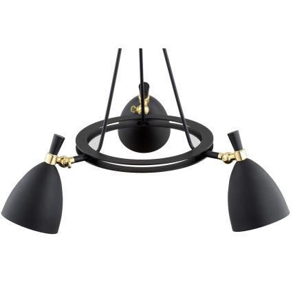 Argon 6149 - Luster na štapu CHARLOTTE 3xE27/15W/230V crna/zlatna