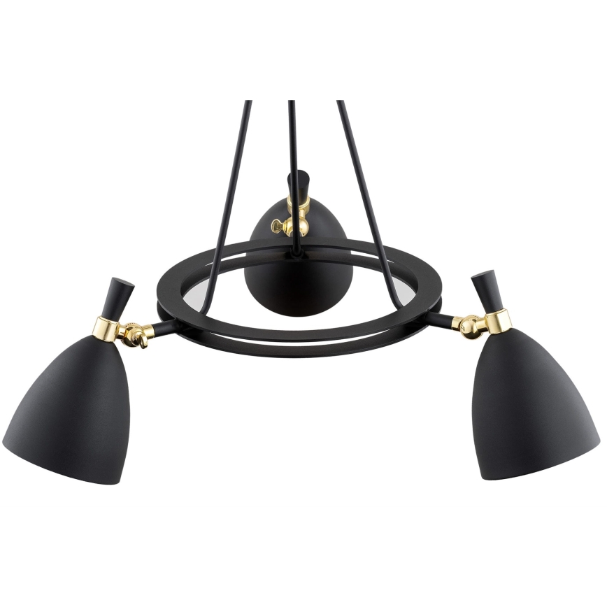Argon 6149 - Luster na štapu CHARLOTTE 3xE27/15W/230V crna/zlatna