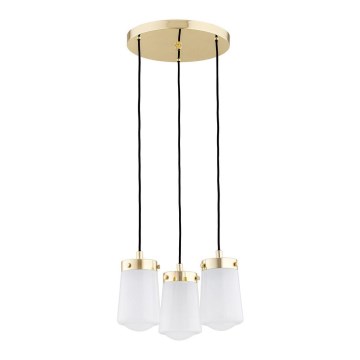 Argon 6164 - Luster na sajli PASADENA 3xE27/15W/230V zlatna/bela