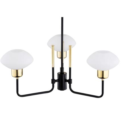 Argon 6166 - Luster na štapu RAVELLO 3xE14/15W/230V crna/zlatna