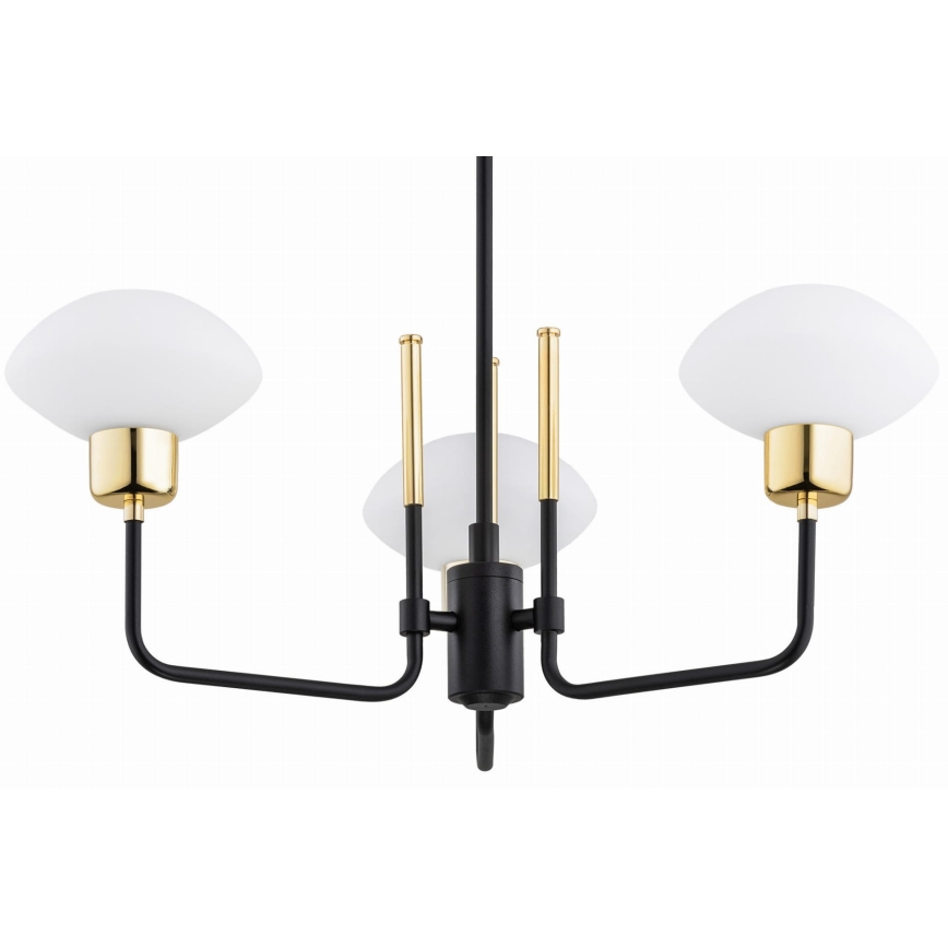 Argon 6166 - Luster na štapu RAVELLO 3xE14/15W/230V crna/zlatna