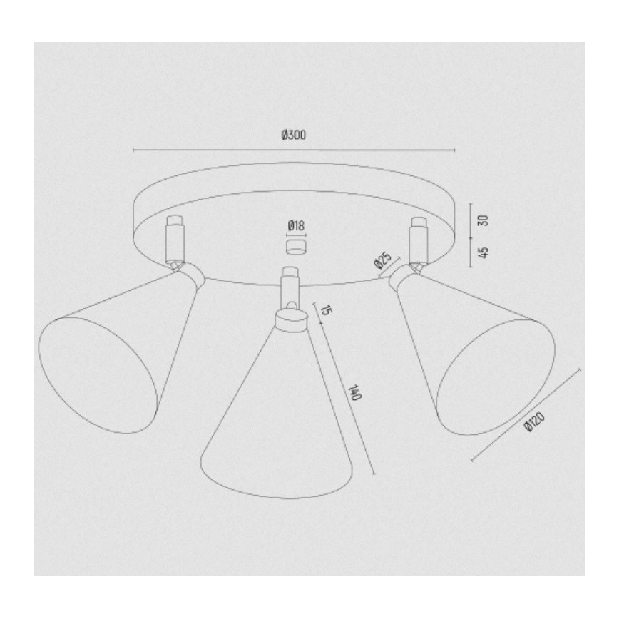 Argon 6244 - Spot svetiljka LUCINDA 3xE14/7W/230V crna