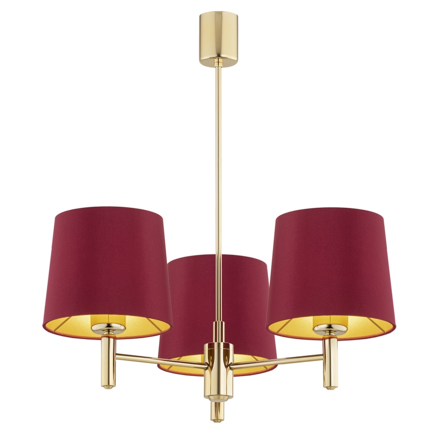 Argon 6266 - Luster na šipci PONTE PLUS 3xE27/15W/230V crvena